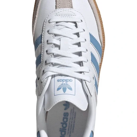 adidas Adidas Samba OG White Blue Gum Sole Sneakers | Youth 7Y / Women’s 8.5 NEW - Picture 8 of 12